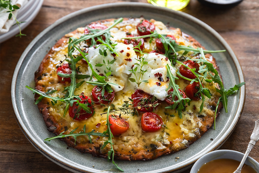 Taylor Pass Honey, Mozzarella, Cherry Tomato and Thyme High-Protein Pizza