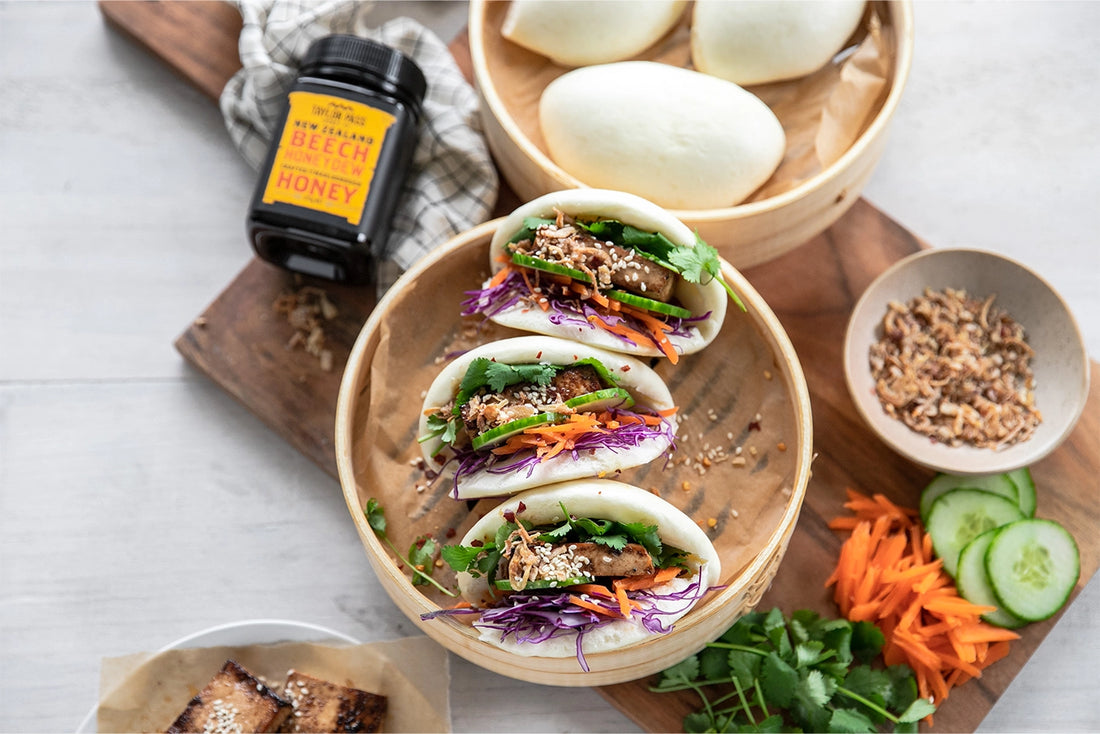 bao buns with honey