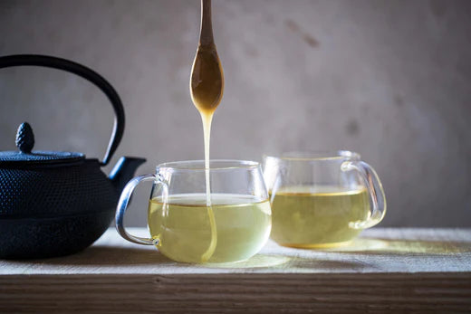 honey dripped into tea